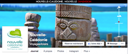 Capture d’écran de la couverture Facebook de Nouvelle-Calédonie Tourisme